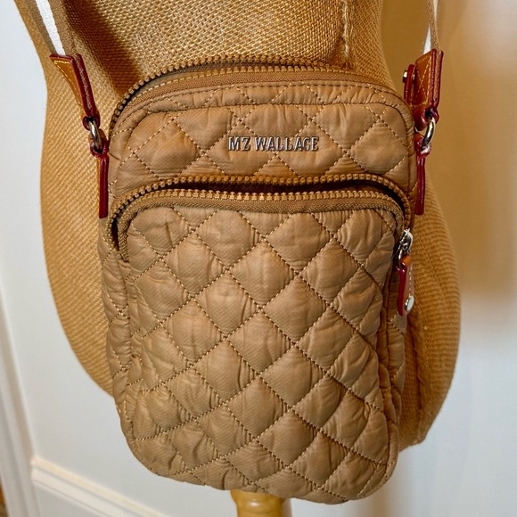 MZ Wallace METRO Tan Quilted Crossbody Bag - Picture 2 of 9